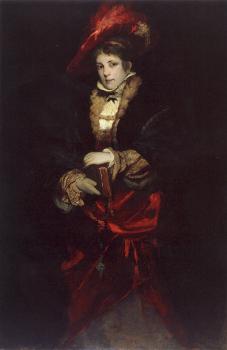 漢斯 馬卡特 Portrait of a Lady with Red Plumed Hat